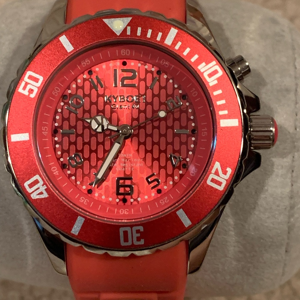 Kyboe Large Tangerine and Silver Watch